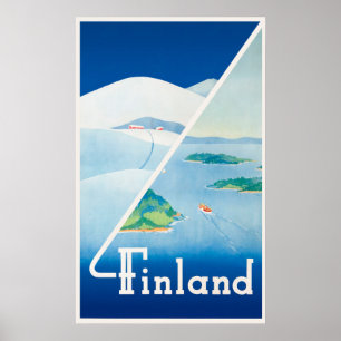 Poster Finlande : été et hiver
