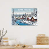 Poster Finlande Illustration hivernale (Cuisine)