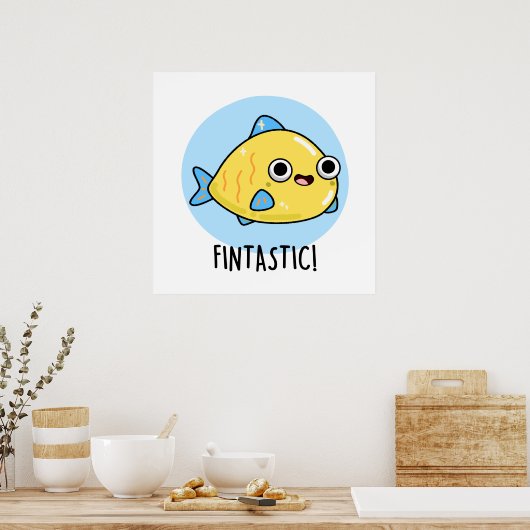 Poster Fintastic Funky Fish Pun (Cuisine)