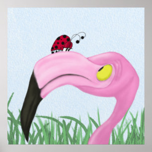 Poster Fiona Le Flamant rose Et Le Ladybug