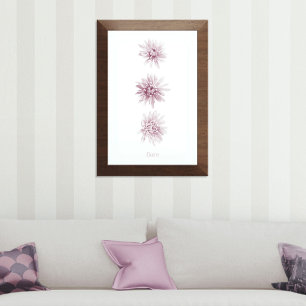 Poster Fiore de fleurs roses duotone