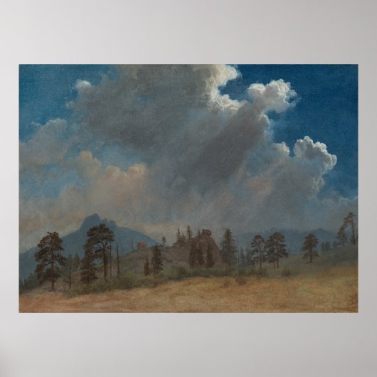 Poster Fir Arbres et nuages de tempête (Devant)
