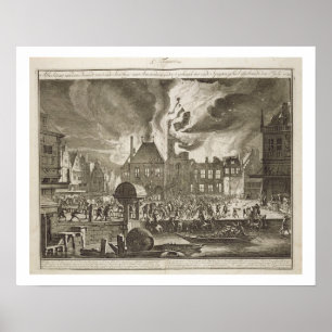 Poster Fire at the old Amsterdam Town Hall, 17th July 165