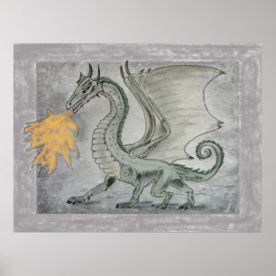 Poster Fire Breathing Dragon