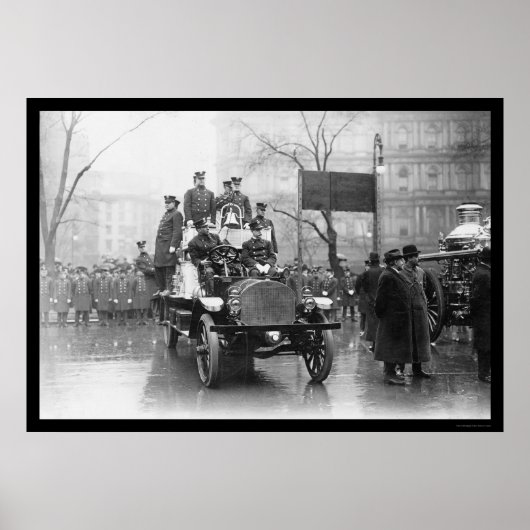 Poster Fire Engine 91 à New York 1913 (Devant)