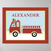 Poster FIRE ENGINE Camion Garçons Salle d'art Imprimer av (Devant)