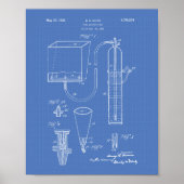 Poster Fire Extinguisher 1930 Patent Art - Blueprint (Devant)