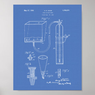 Poster Fire Extinguisher 1930 Patent Art - Blueprint