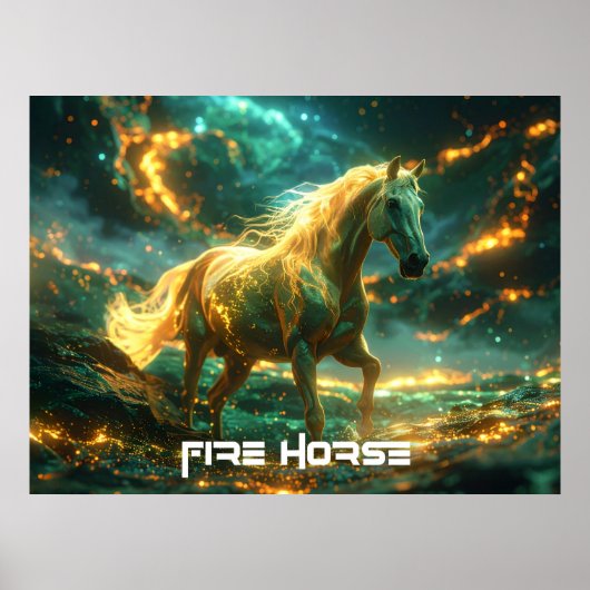 POSTER FIRE HORSE - CHINESE ZODIAC - (Devant)