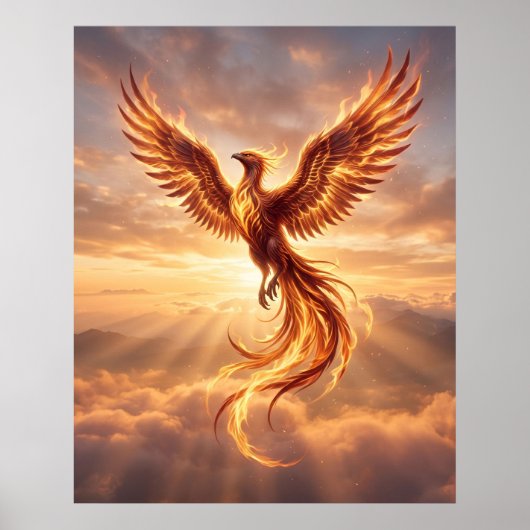 Poster Fire Phoenix Rising Dawn (Devant)
