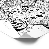 Poster Fire Spitter Dragon Lineart Couleur votre propre (Coin)