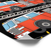 Poster Fire Trucks Christmas Tree Lights Xmas Firefighter (Coin)