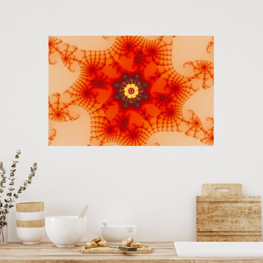 Poster Fire Web - Art fractal (Cuisine)