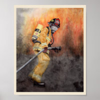 Firefighter Art Imprimer adapté à la structure Mir