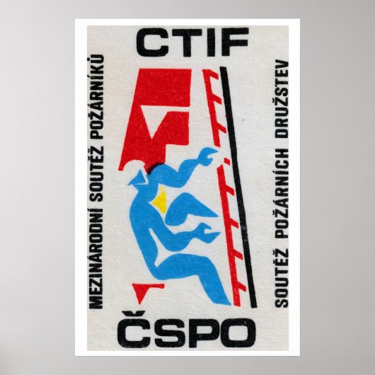 Poster Firefighter Climbing Ladder - Matchbox Print (Devant)