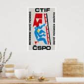 Poster Firefighter Climbing Ladder - Matchbox Print (Cuisine)