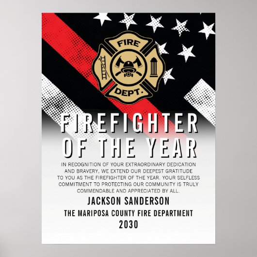 Poster Firefighter of the Year Employee Recognition Logo (Devant)