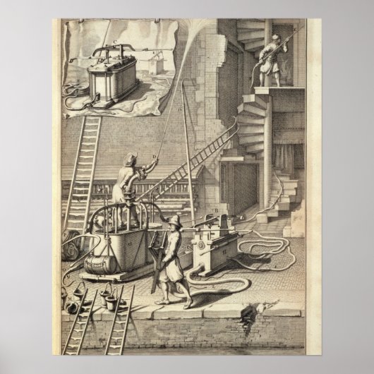 Poster Firefighting Machinery, from a book on Firefightin (Devant)