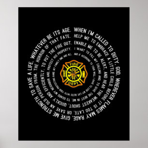 Poster Firemans Prayer, Firefighter Motivational