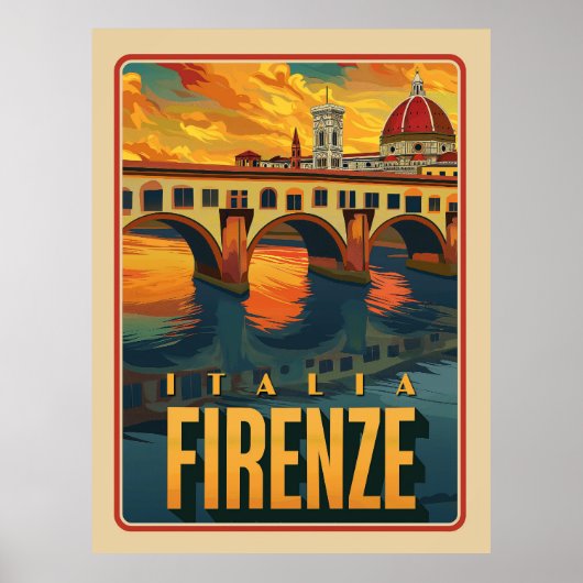 Poster Firenze, Italia Vintage (Devant)