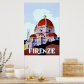 Poster Firenze ~Poster de voyage italien Vintage. (Cuisine)