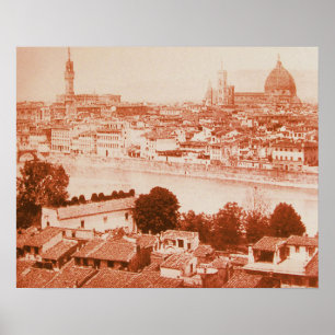 POSTER FIRENZE - VUE PANORAMIQUE DE L'ANTIQUITÉ FLORENCE 