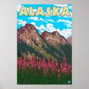 Poster Fireweed avec l'affiche de Vintage voyage de