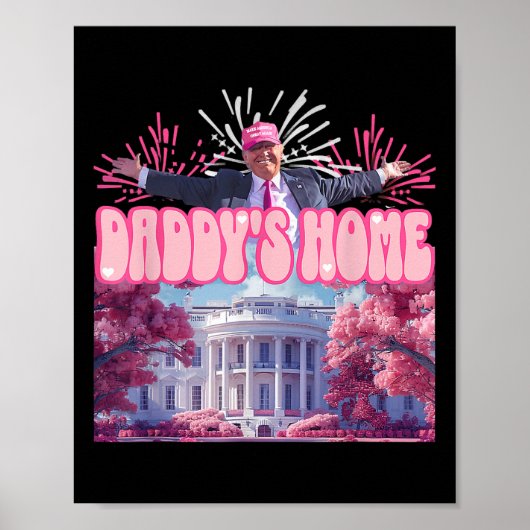 Poster Firework Pink - Accueil de papa Trump 2024 (Devant)