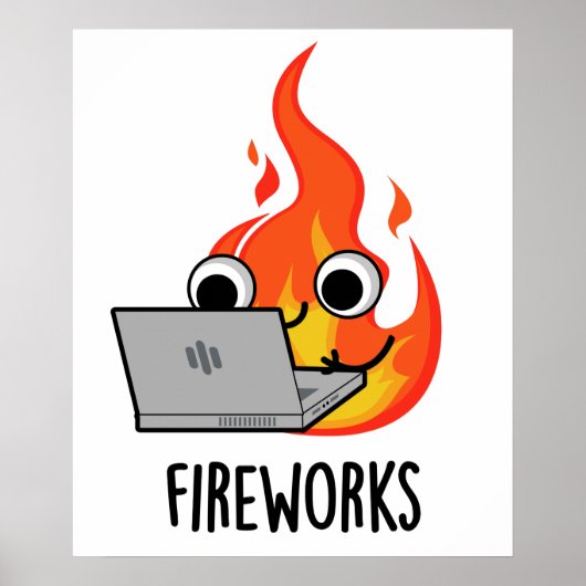 Poster Fireworks Funky Fire Flame Pun (Devant)