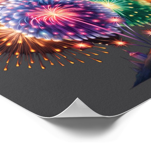Poster Fireworks New Year's Eve Party Long Sleeve  (Coin)