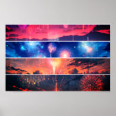 Poster Fireworks Paysage Photo Collage (Devant)