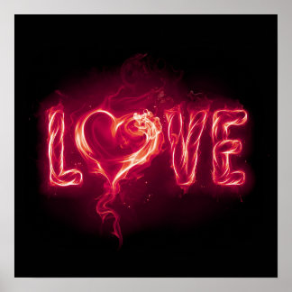 Poster Firey Love - Rouge