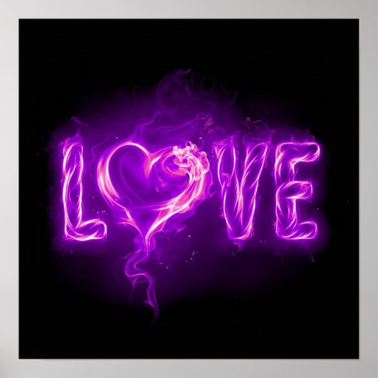 Poster Firey Love - Violet clair (Devant)