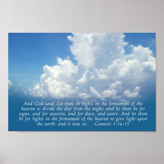 Poster Firmament, Blue Sky Genesis 1:14-15 Imprimer (Devant)