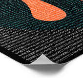 Poster First 10,000 digits of Pi in blue and orange (Coin)