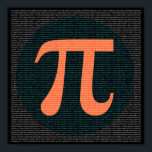 Poster First 10,000 digits of Pi in blue and orange<br><div class="desc">This wonderfully geeky design is the perfect gift idea for an engineering student, or any math geek in general. It features Pi, the famous mathematical symbol and number. This number is closely related to the circle, which also makes its appearance in the design, very lightly shaded over the digits. Pi...</div>