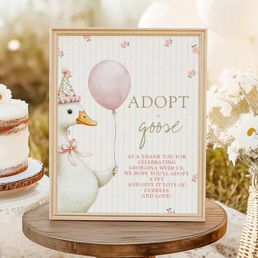 Poster First Birthday Adopt a Goose