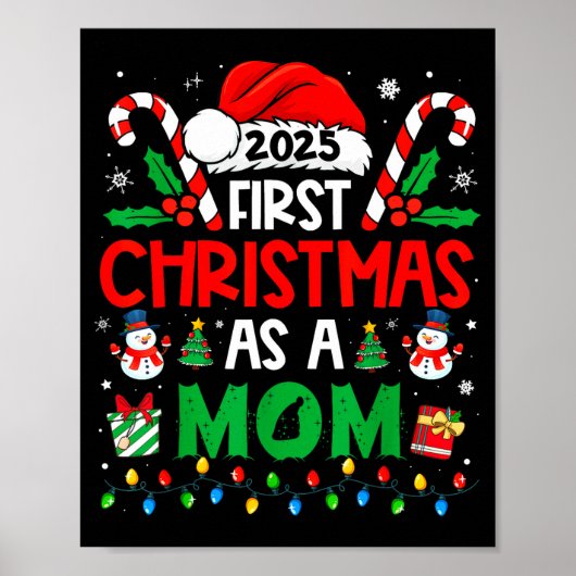 Poster First Christmas As A Mom 2025 Family Matching 1st (Devant)