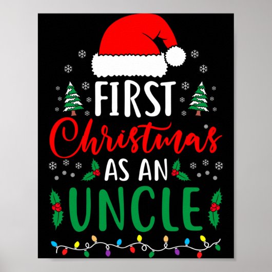 Poster First Christmas As An Uncle New Parents Xmas Match (Devant)