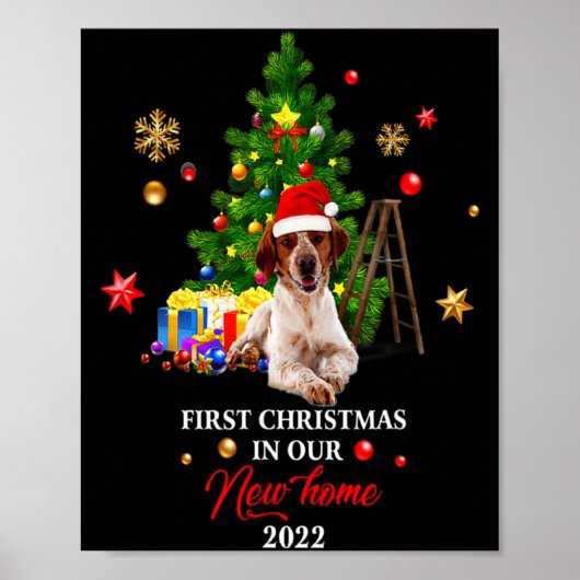Poster First Christmas In Our New Home Xmas Beagle Dog T (Devant)