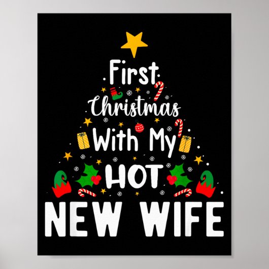 Poster First Christmas With My Hot New Wife Funny Xmas (Devant)