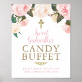 Poster First Communion & Baptism CANDY BUFFET PINK (Devant)