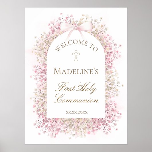Poster First Communion floral welcome (Devant)