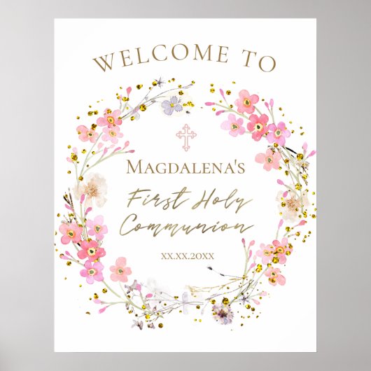 Poster First Communion girl welcome (Devant)