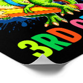 Poster First Day Of 3rd Grade Shirt Boys Dinosaur Ck To S (Coin)