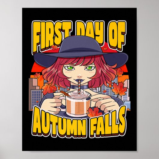 Poster First Day Of Autumn Falls September Autumnal Equin (Devant)