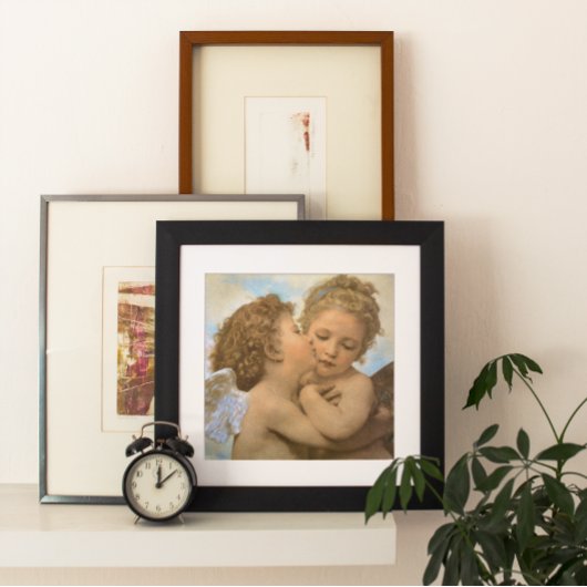 Poster First Kiss (détail d'ange) par Bouguereau