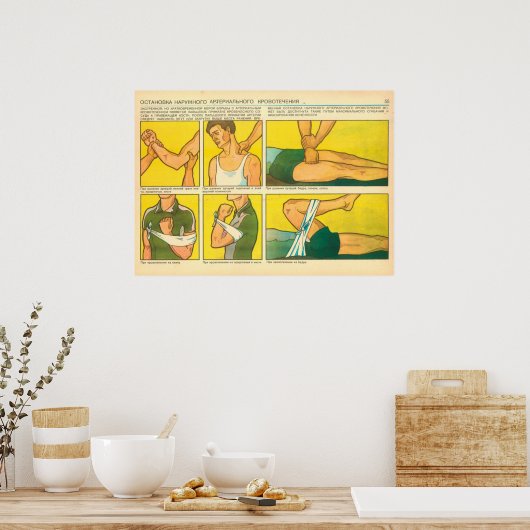 Poster first medical aid (Cuisine)