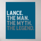 Poster First Name Lance The Man Myth Legend D Funny (Devant)