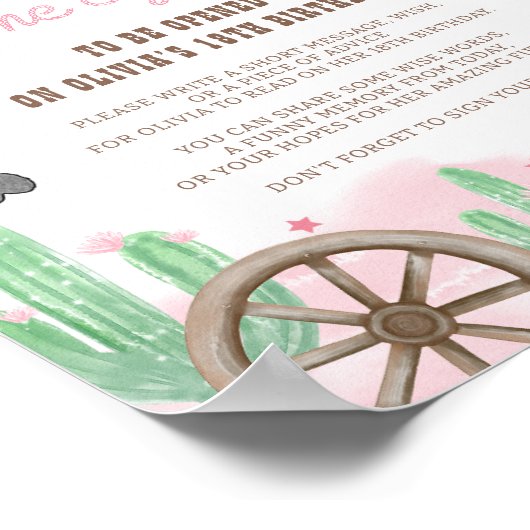 Poster First Rodeo Wild West Boho Time Capsule Sign (Coin)